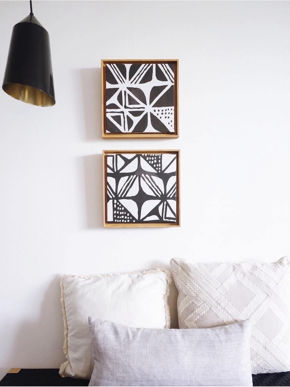 Minimalist Black and White Geometric Wall Art (Set of 2)